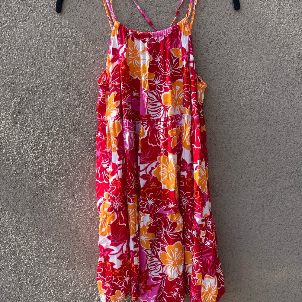 Roxy Floral Mini Dress - Red, Pink, Yellow